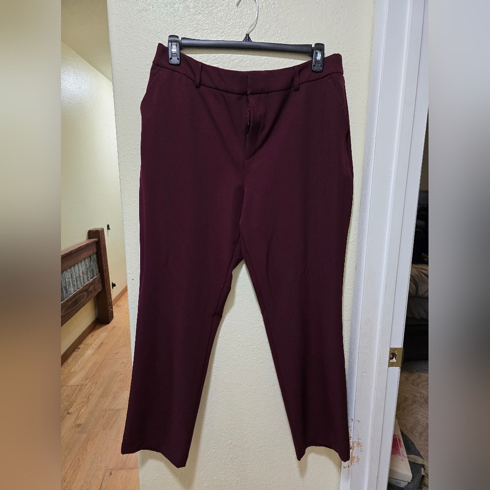 Nine West Deep Burgundy Straight Leg Pants